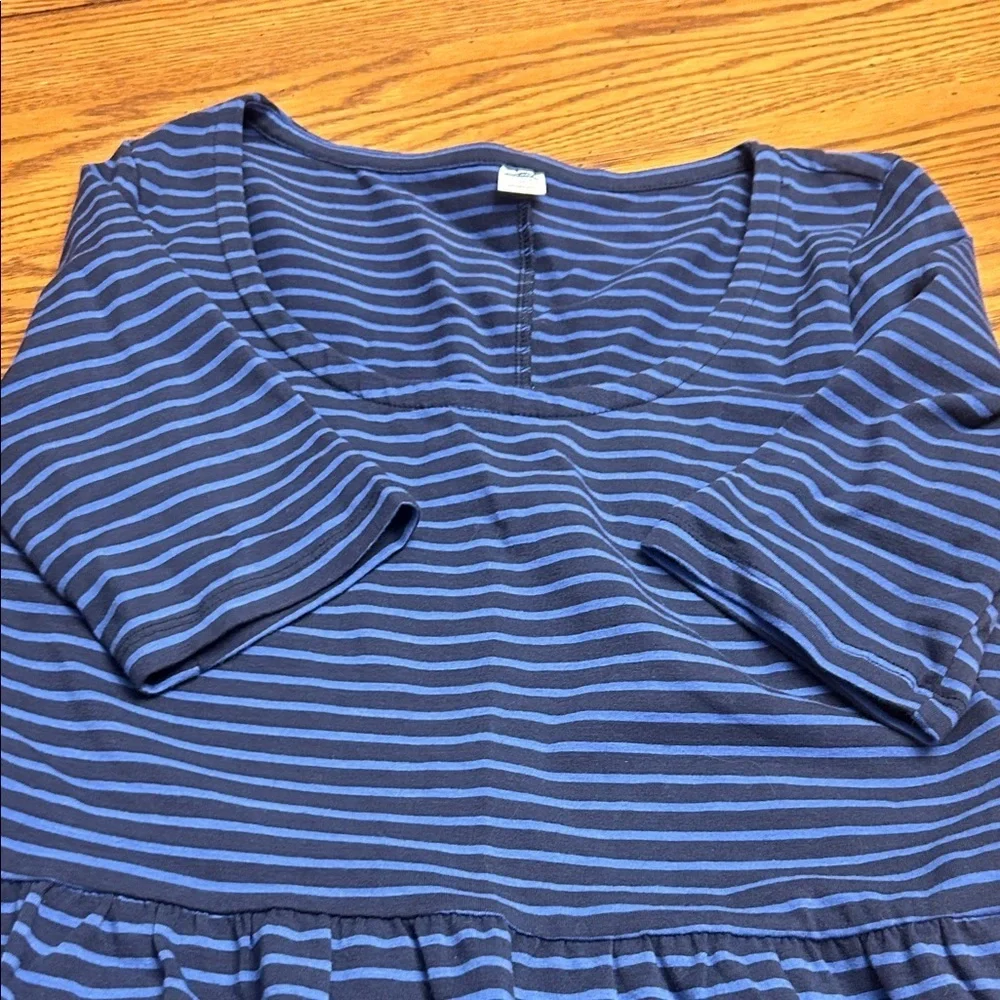 Old Navy Navy Blue Striped Kids Dress